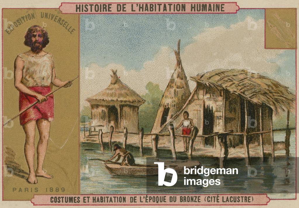 Costume and lake dwellings of the Bronze Age (chromolitho)