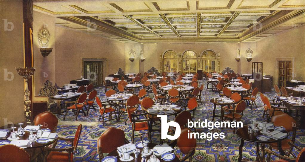 Dorchester Hotel, London, 1931: The Spanish (Grill) Room (colour litho)