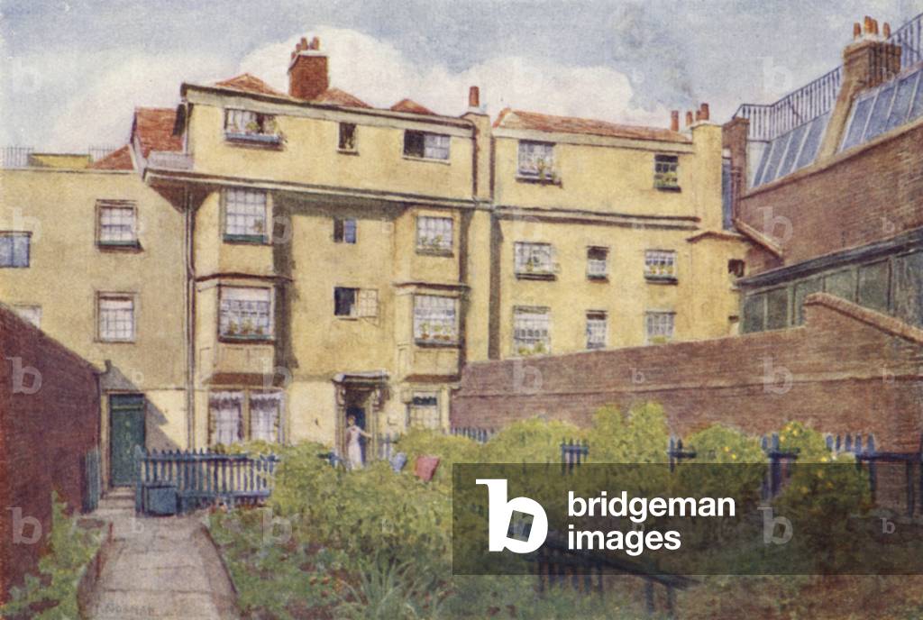 Nos 13, 14, and 15 Nevill's Court, Fetter Lane, 1901 (colour litho)