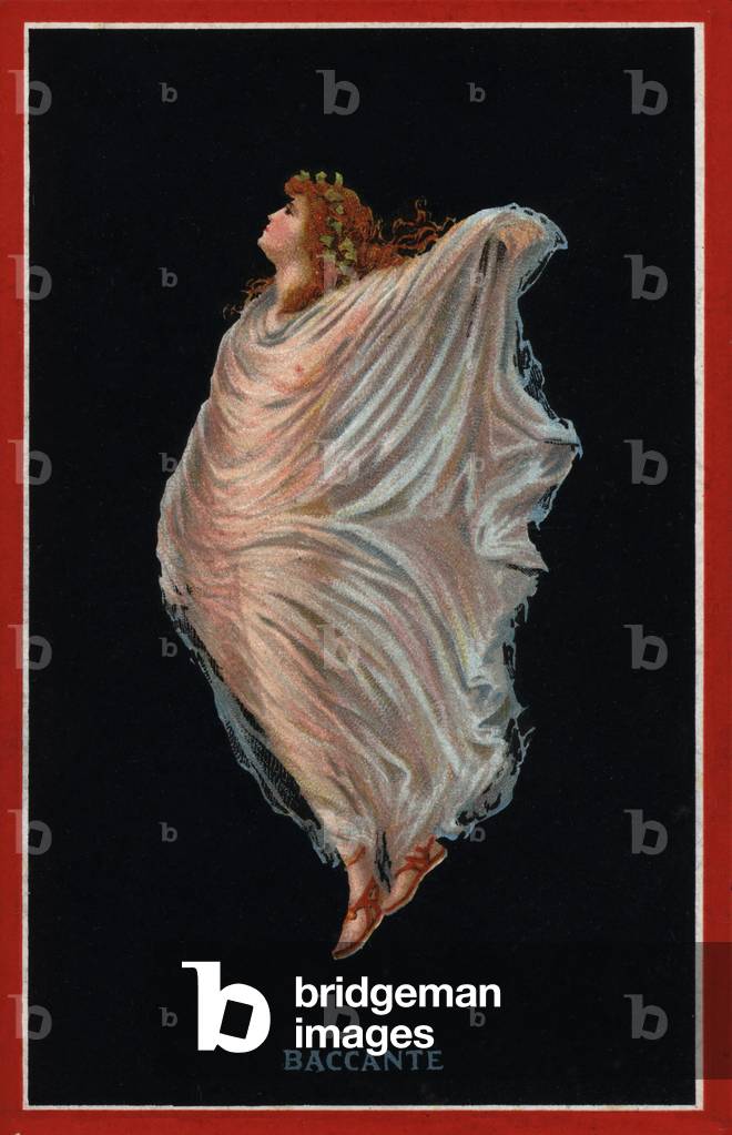 Baccante girl (colour litho)