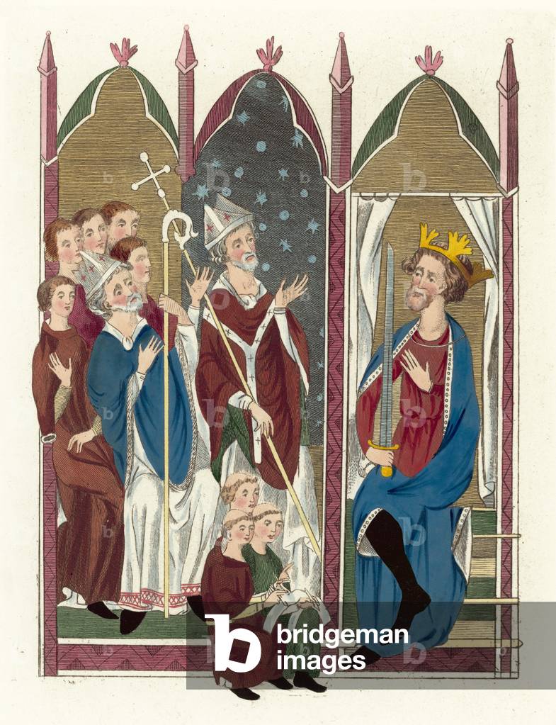 King Edward I (coloured engraving)