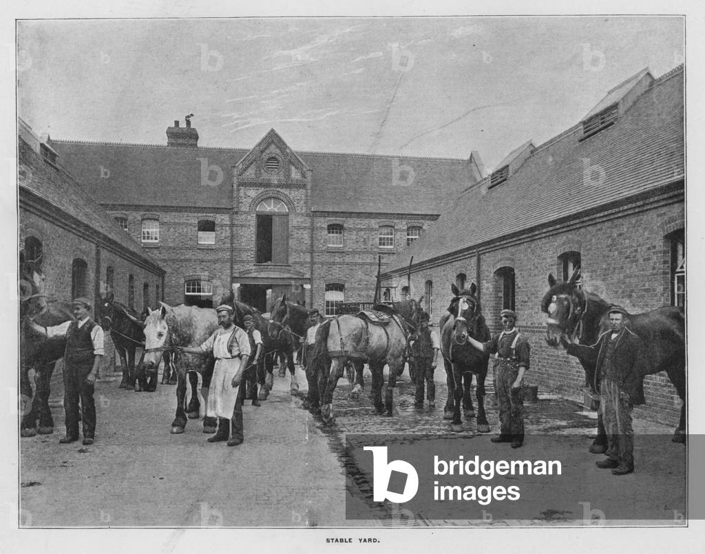 Whiteley's Farms: Stable yard (b/w photo)