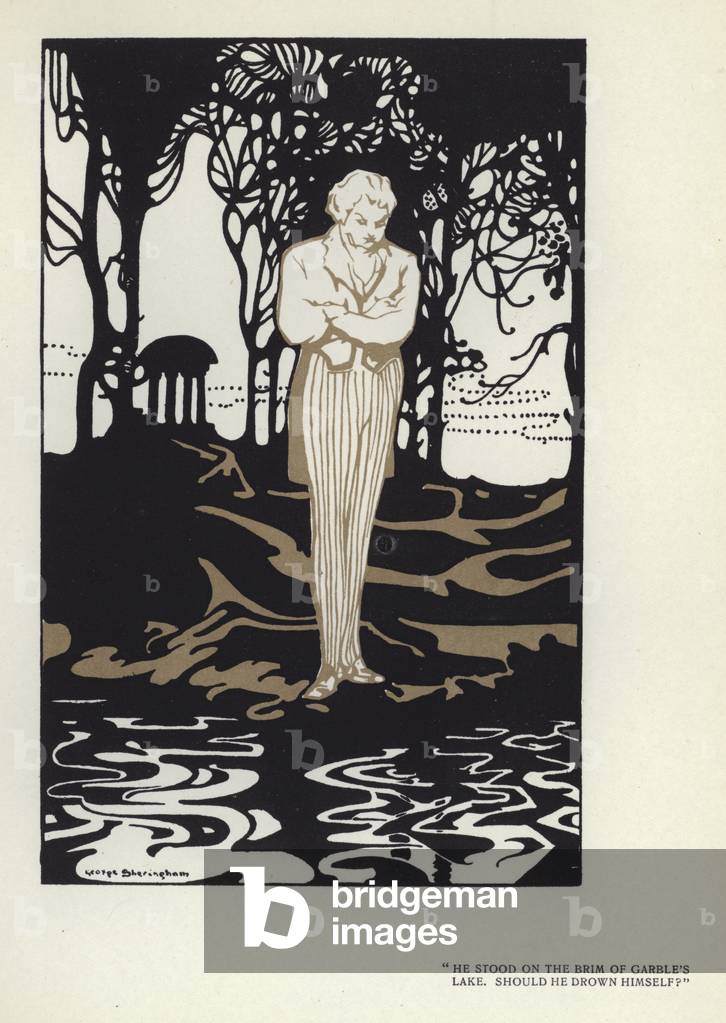 Illustration for The Happy Hypocrite by Max Beerbohm (colour litho)