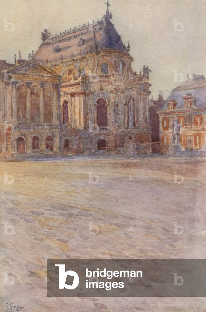 The Chapel, Versailles (colour litho)