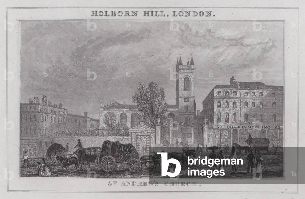 Holborn Hill, London, St Andrew's Church (engraving)