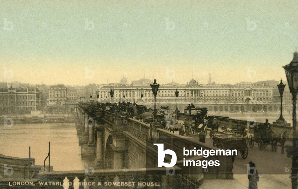 London, Waterloo Bridge, Somerset House (colour photo)