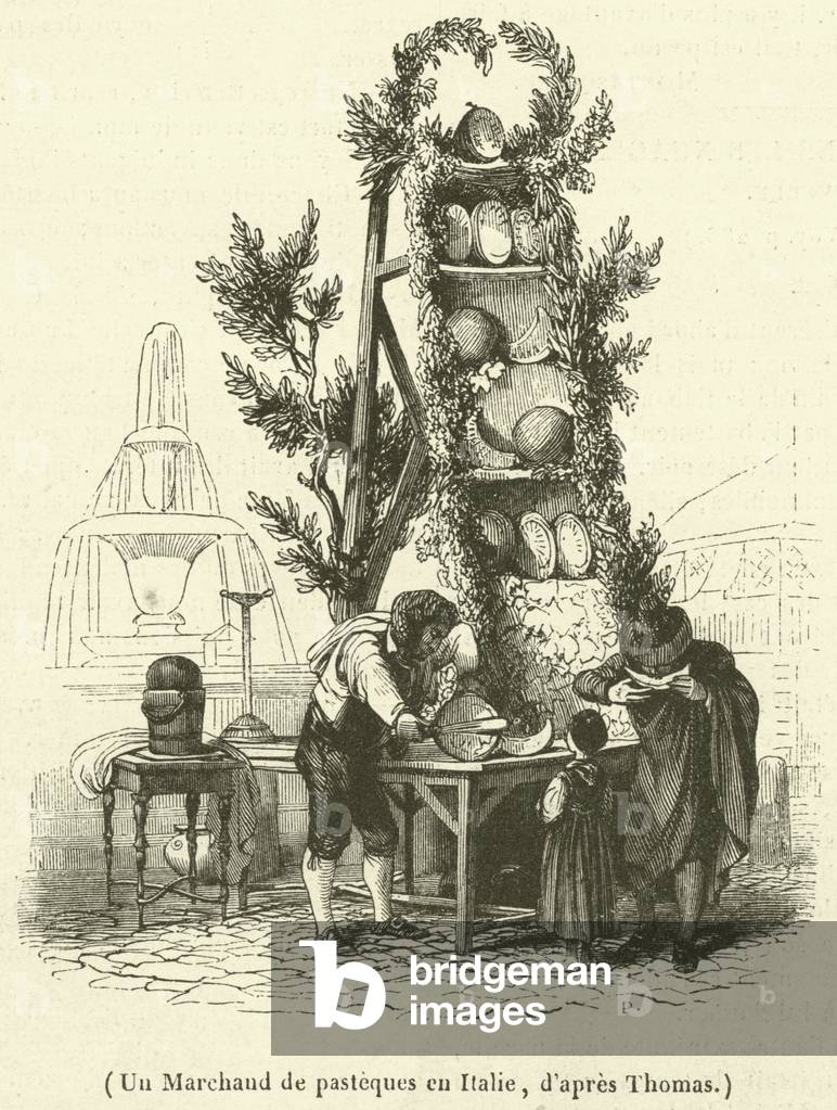 Un Marchand de pasteques en Italie (engraving)