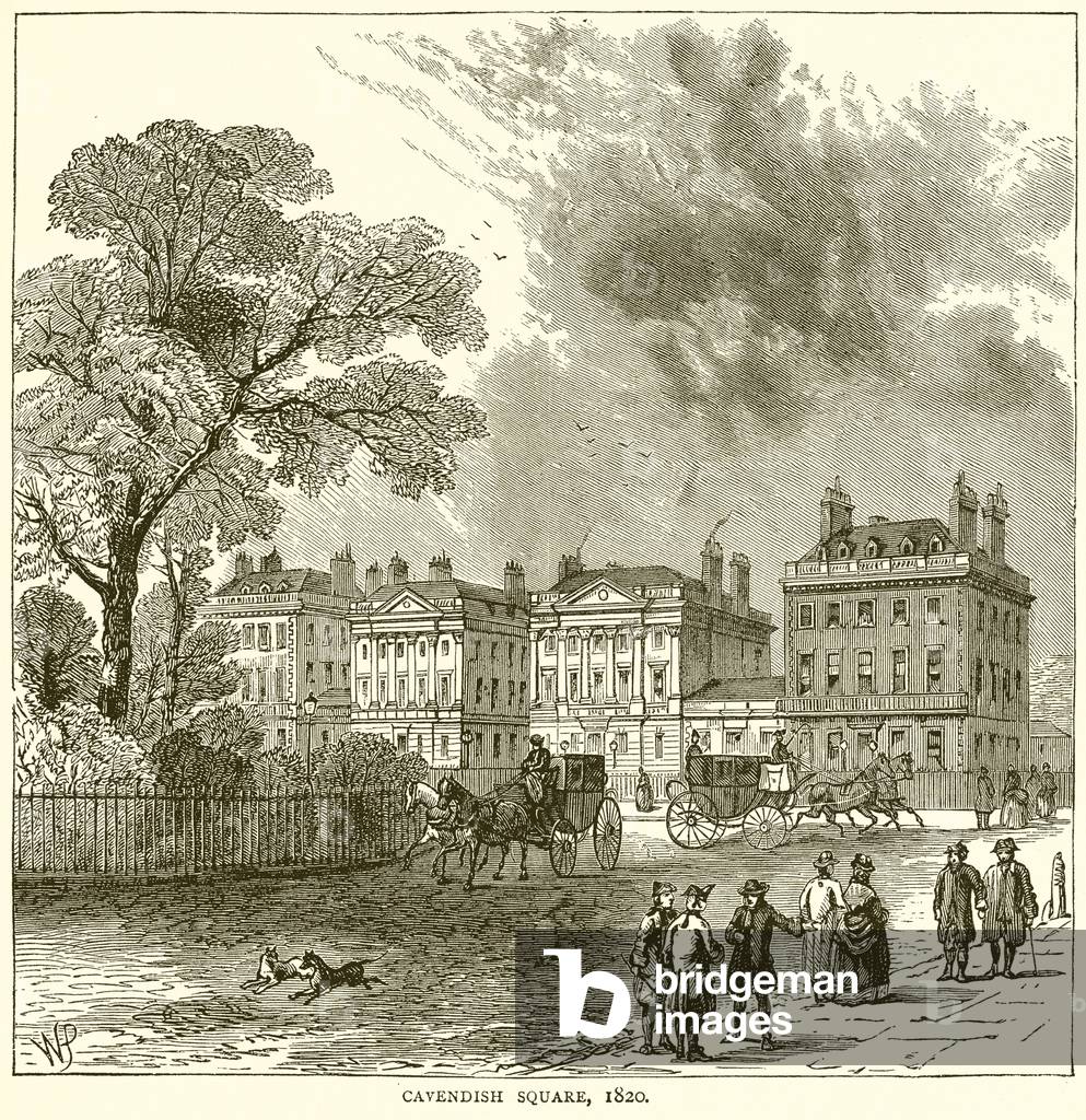 Cavendish Square, 1820 (engraving)