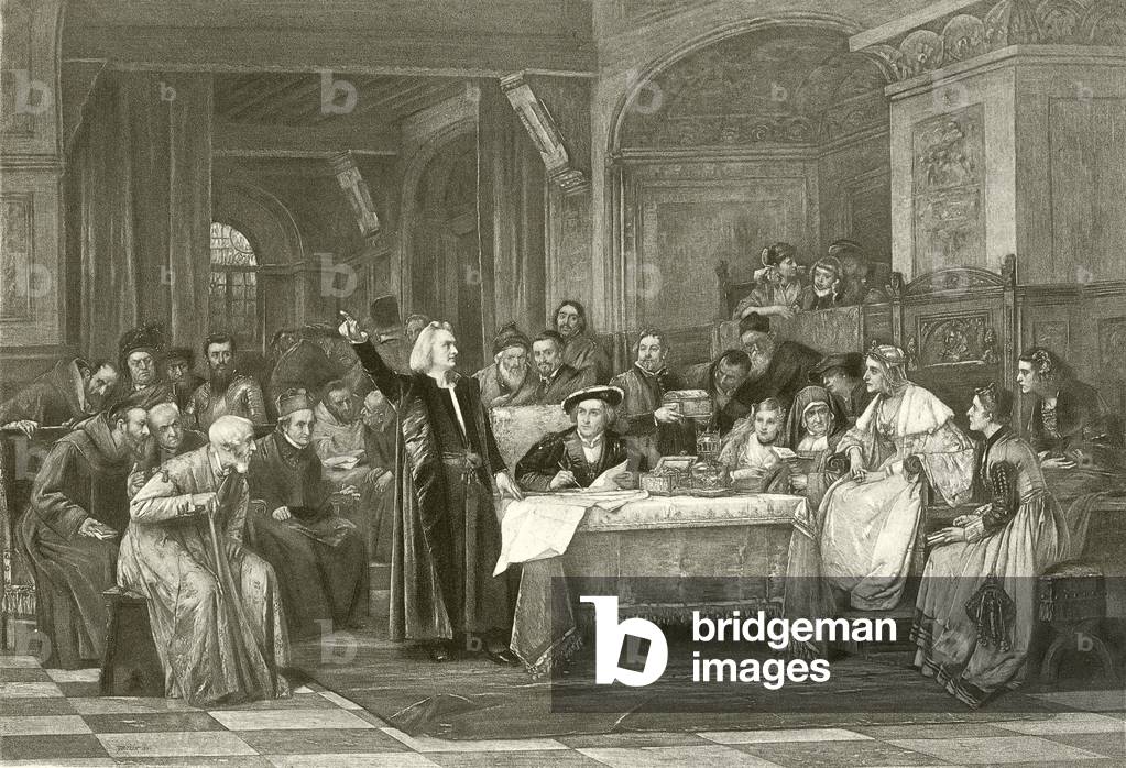 Columbus before Isabella (gravure)