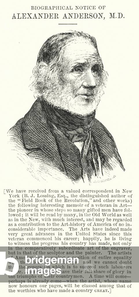 Biographical Notice of Alexander Anderson, MD (engraving)