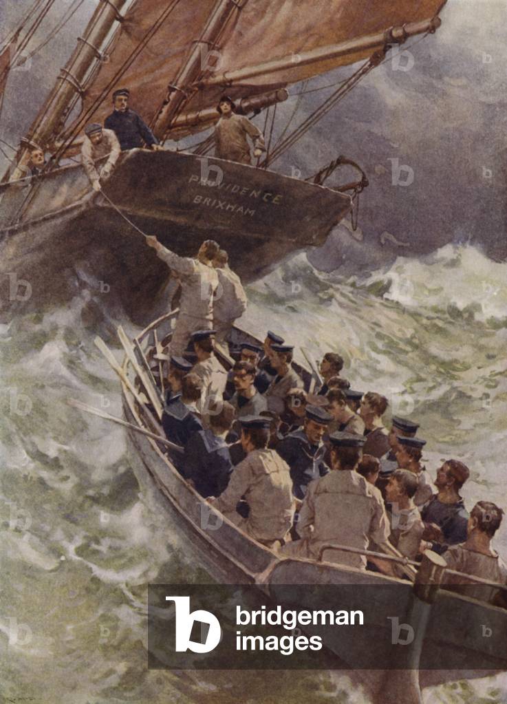 Picked up on the open sea (colour litho)