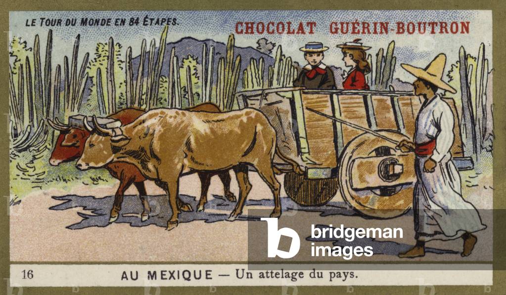 A country ox cart, Mexico (chromolitho)