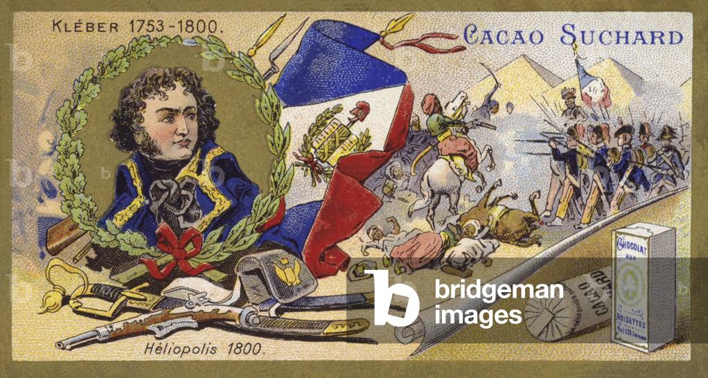 Jean-Baptiste Kleber and the Battle of Heliopolis, Egypt, 1800 (chromolitho)