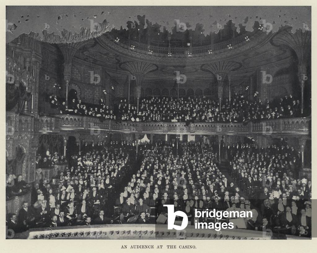 An Audience at the Casino (b/w photo)