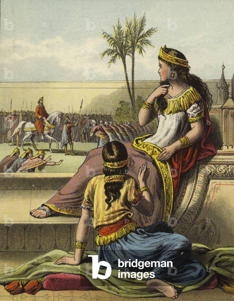 The Story of Queen Esther: Mordecai's honour and the Jews' joy (colour litho)