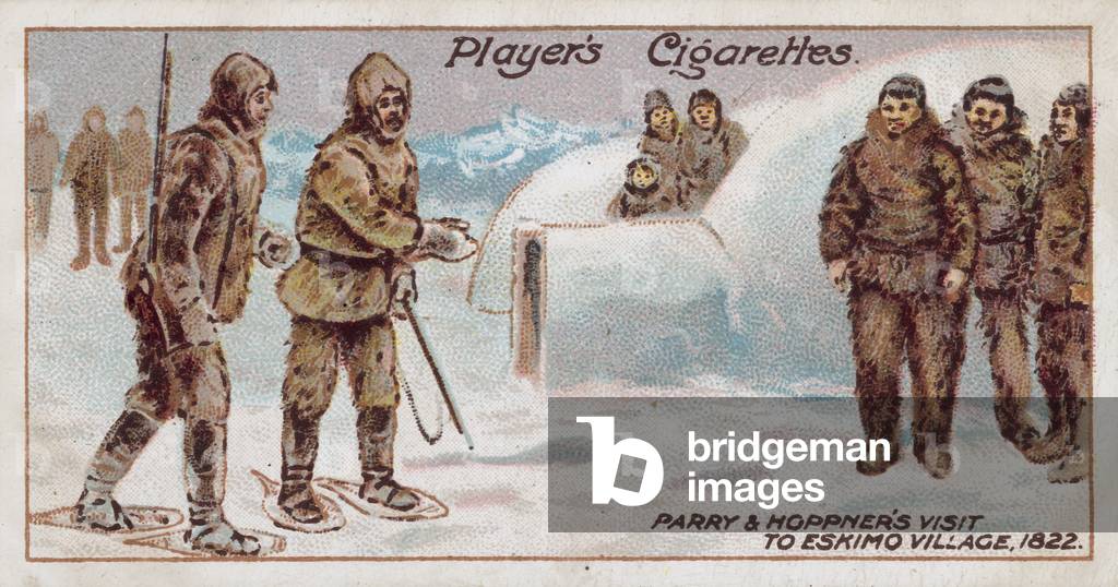 Parry and Hoppner's Visit to Eskimo Village, 1822 (chromolitho)