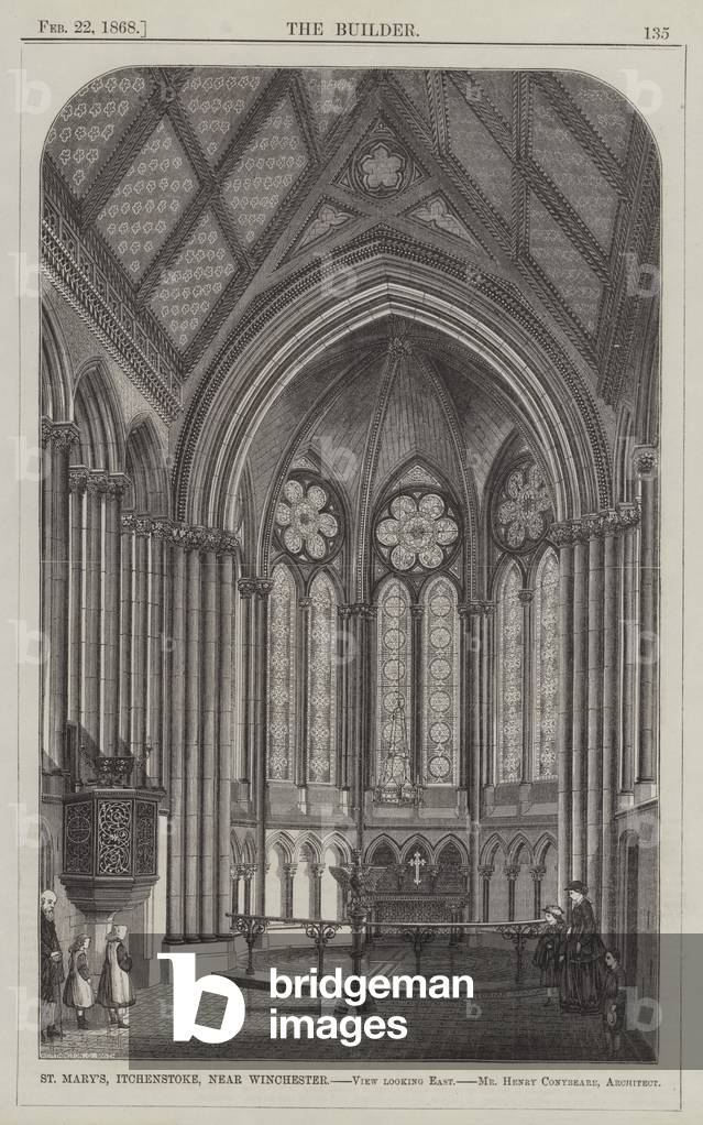 St Mary's, Itchenstoke, near Winchester, View looking East, Mr Henry Conybeare, Architect (engraving)