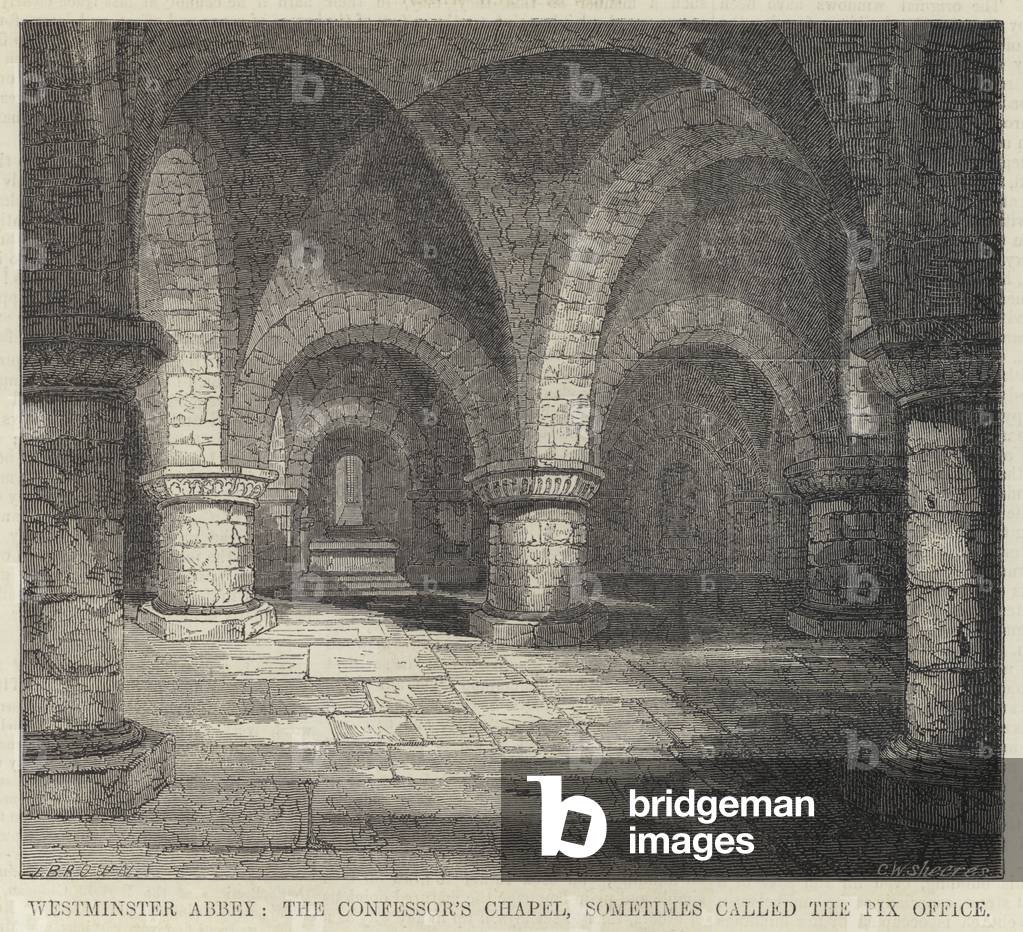 Westminster Abbey, the Confessor's Chapel, sometimes called the Fix Office (engraving)