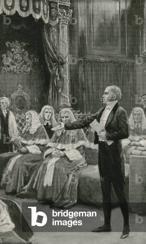 Earl Grey appeals to the Bench of Bishops to pass the Reform Bill (litho)