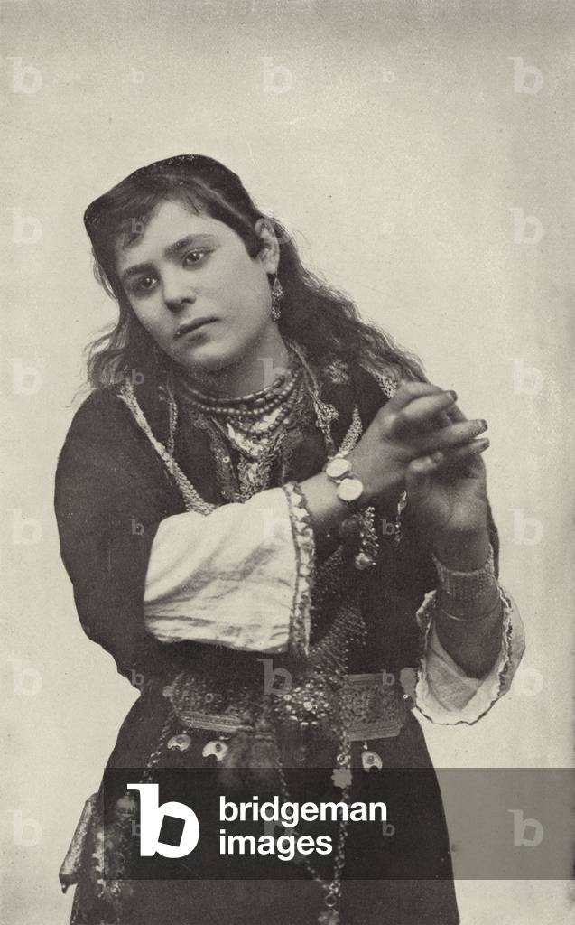 Dancing Girl in the Street of Cairo Theatre (b/w photo)