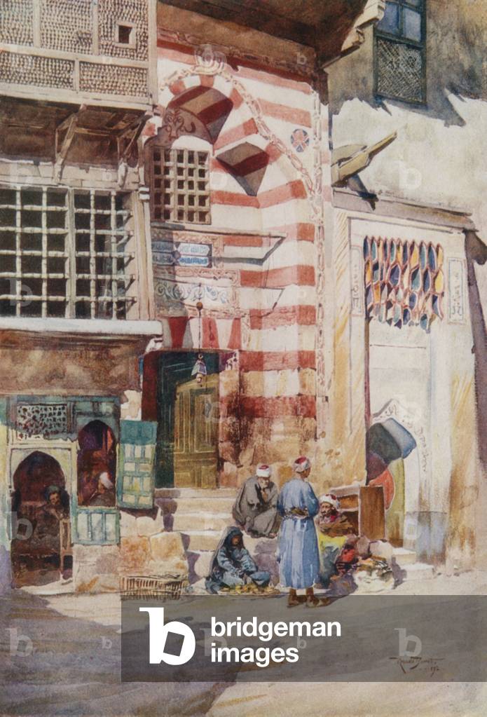 In a Cairene Street (colour litho)
