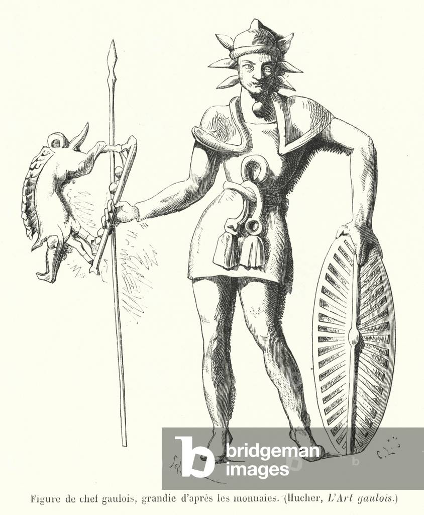Figure de chef gaulois, grandie d'apres les monnaies (engraving)
