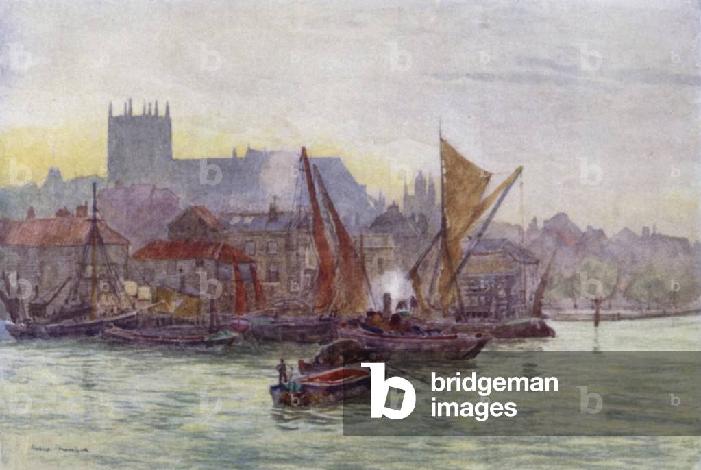 Millbank, Westminster (colour litho)