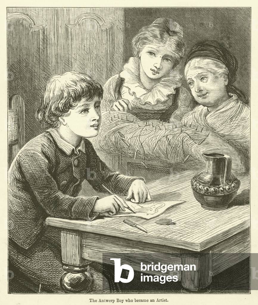 The Antwerp Boy who became an Artist (engraving)