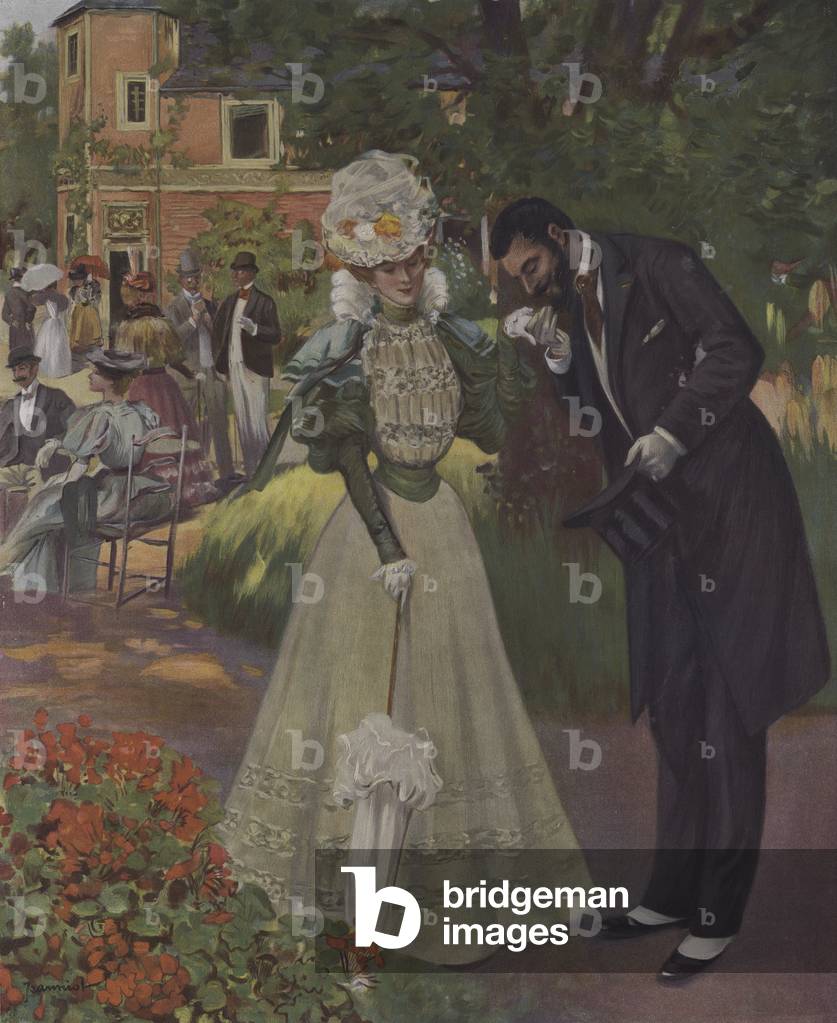 Garden Party. Illustration from the cover of Le Figaro Illustre, April 1897 (colour litho)