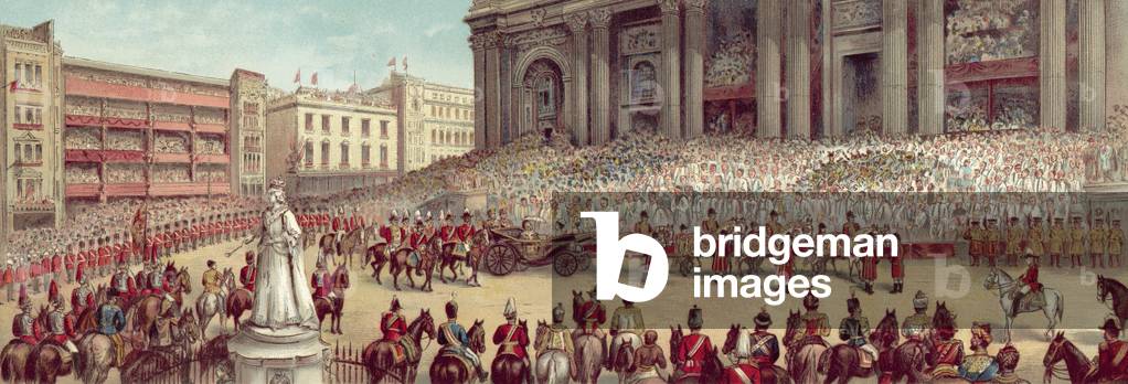 Queen Victoria's Diamond Jubilee 1897, Her Majesty The Queen at St Paul's Cathedral (chromolitho)