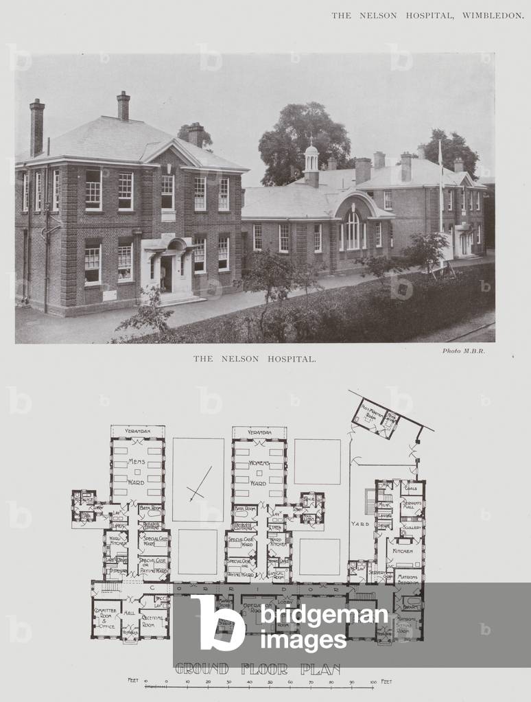 The Nelson Hospital, Wimbledon, Ground Floor Plan (b/w photo)