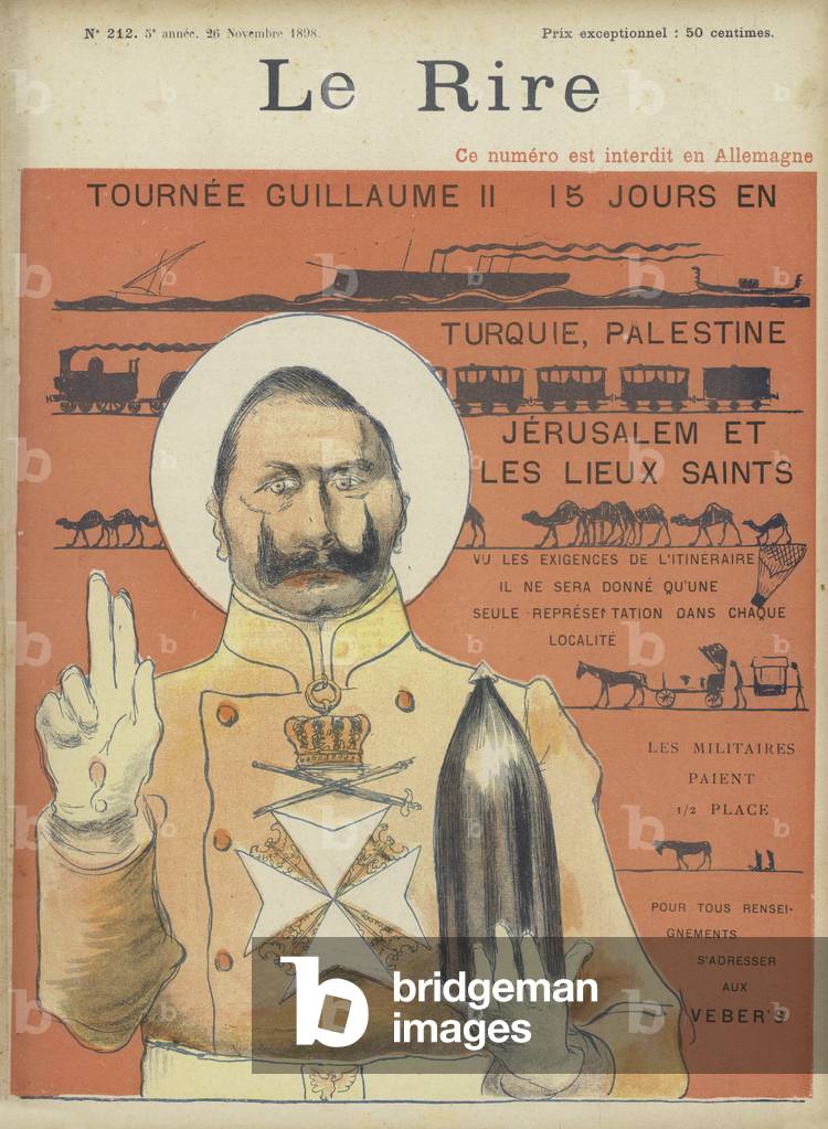 Kaiser Wilhelm II, Illustration for Le Rire (colour litho)