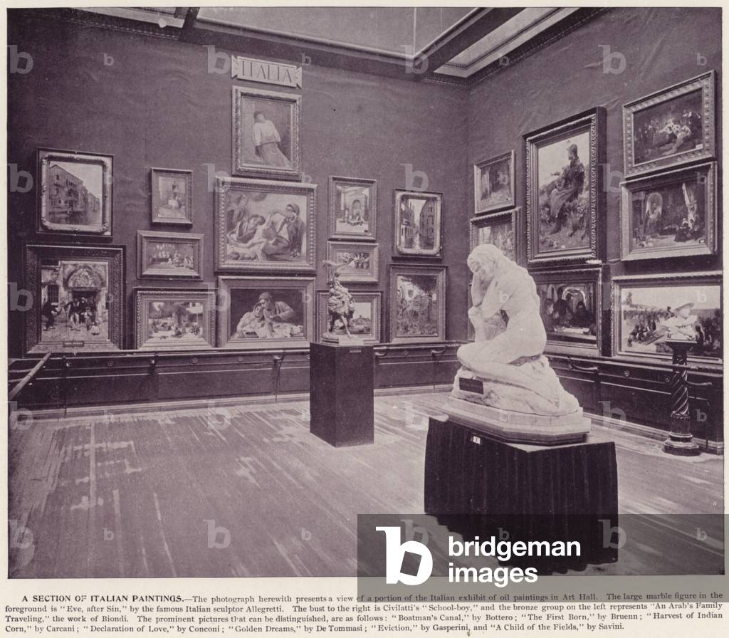 Chicago World's Fair, 1893: A Section of Italian Paintings (b/w photo)