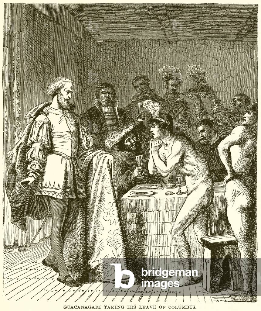 Guacanagari taking his Leave of Columbus (engraving)