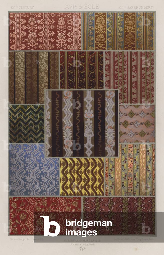 L'Ornement Des Tissus: XVIth Century, XVIe Siecle, XVItes Jahrhundert (colour litho)
