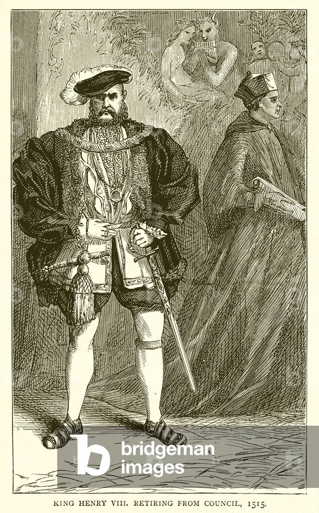 King Henry VIII retiring from Council, 1515 (engraving)