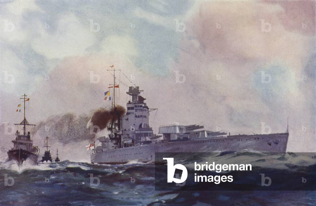 British Nelson class battleship (colour litho)