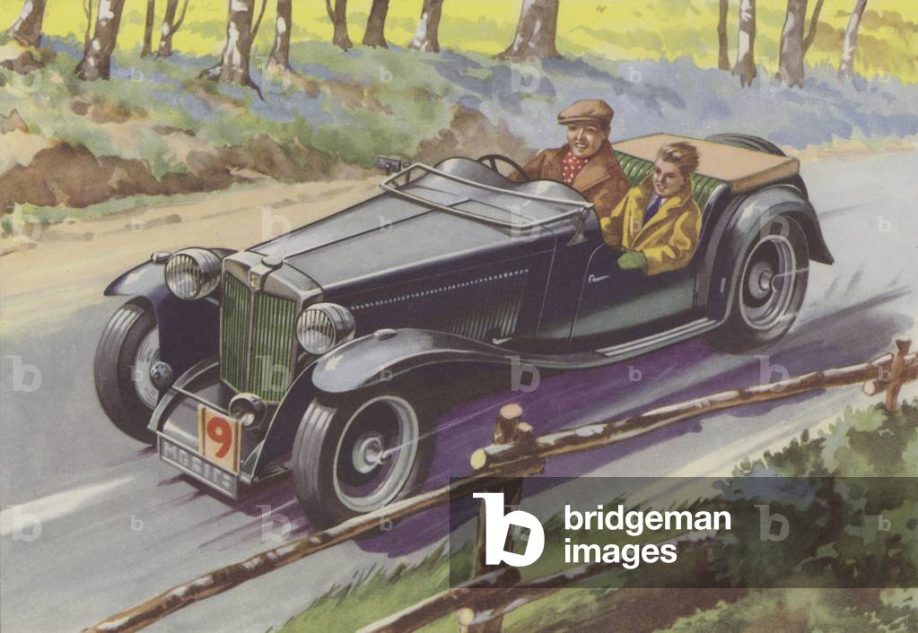 MG Sports Car (colour litho)
