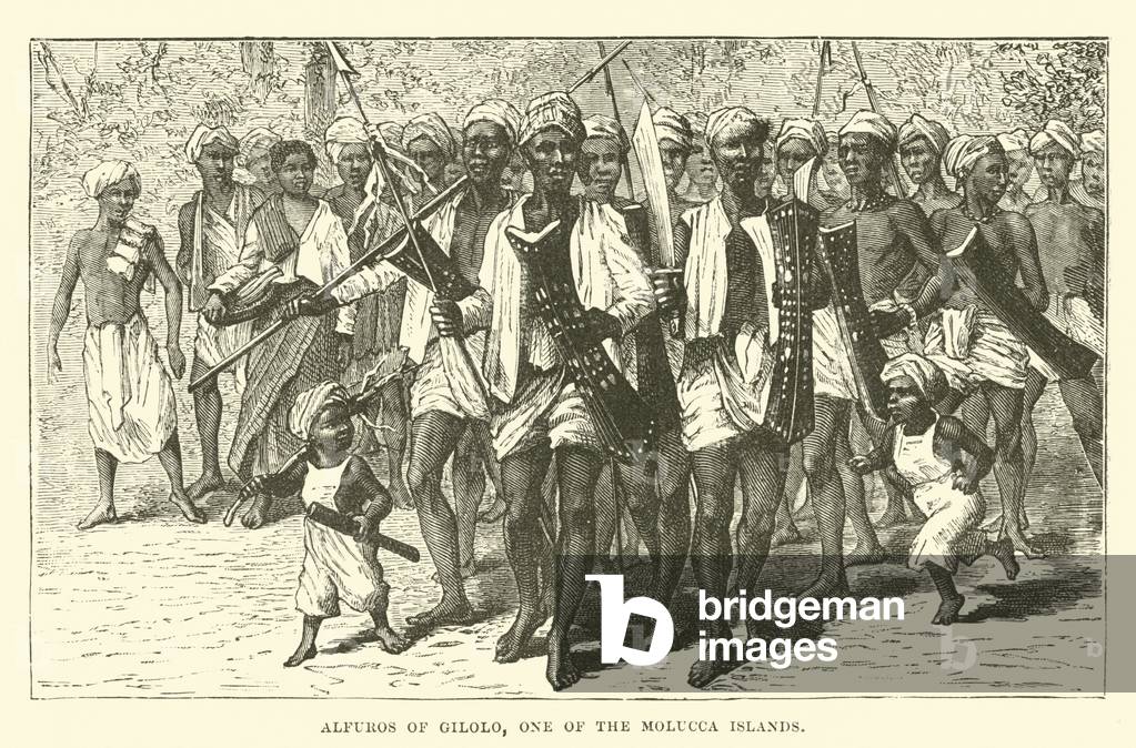 Alfuros of Gilolo, one of the Molucca Islands (engraving)
