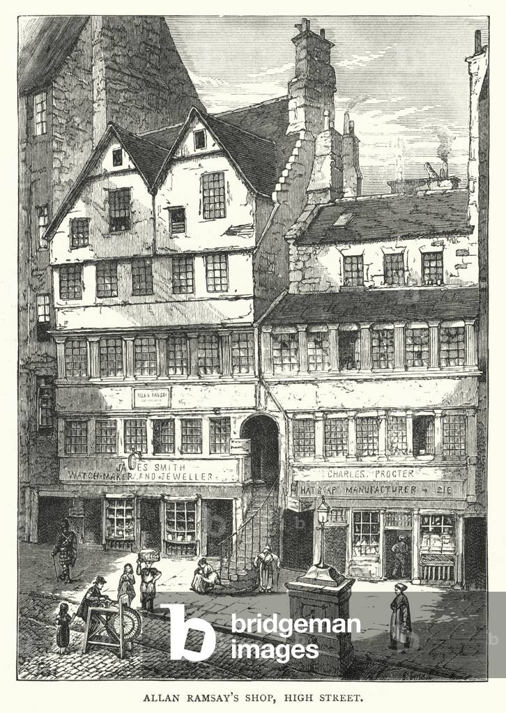 Allan Ramsay's Shop, High Street (engraving)