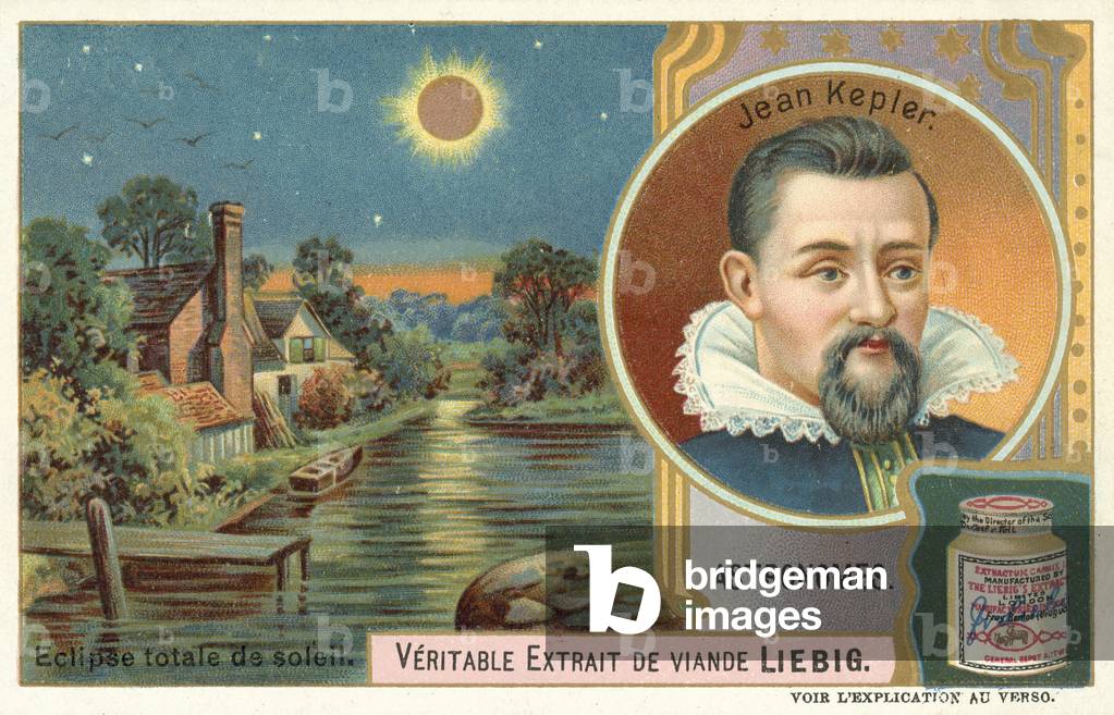 Johannes Kepler and a total eclipse of the Sun (chromolitho)