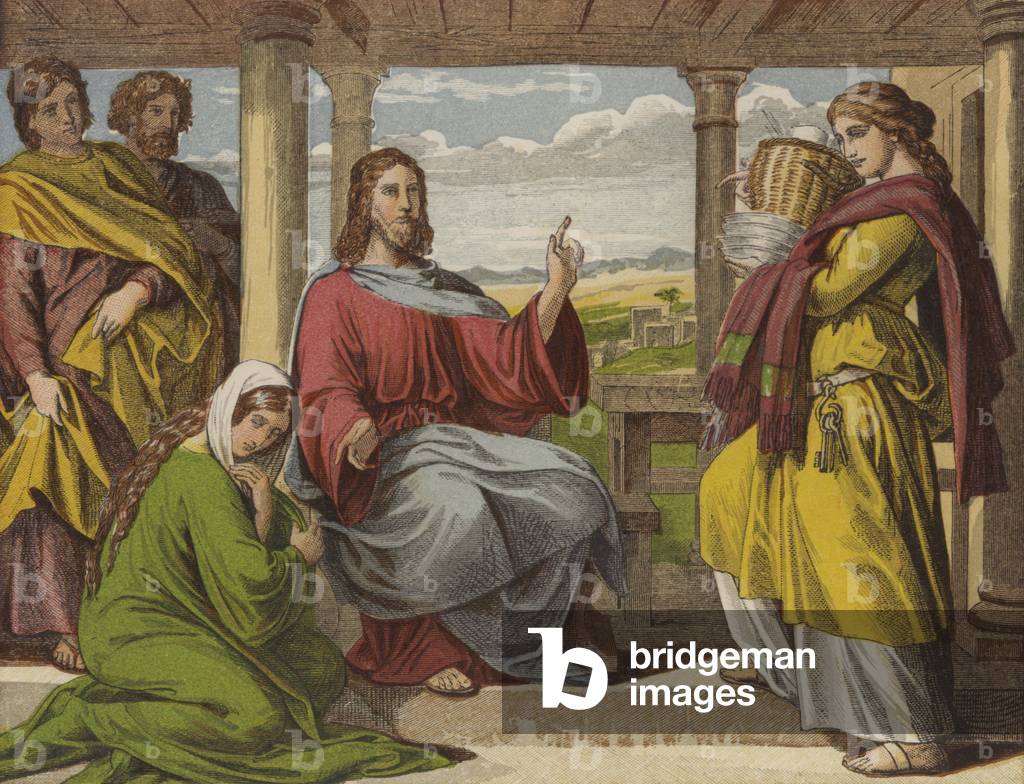Jesus in the House of Martha (chromolitho)