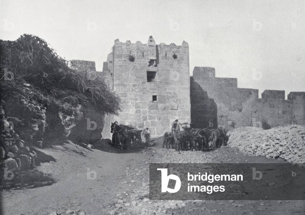 The Dung Gate, Jerusalem (b/w photo)