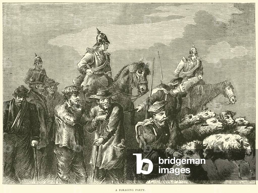 A foraging party, October 1870 (engraving)