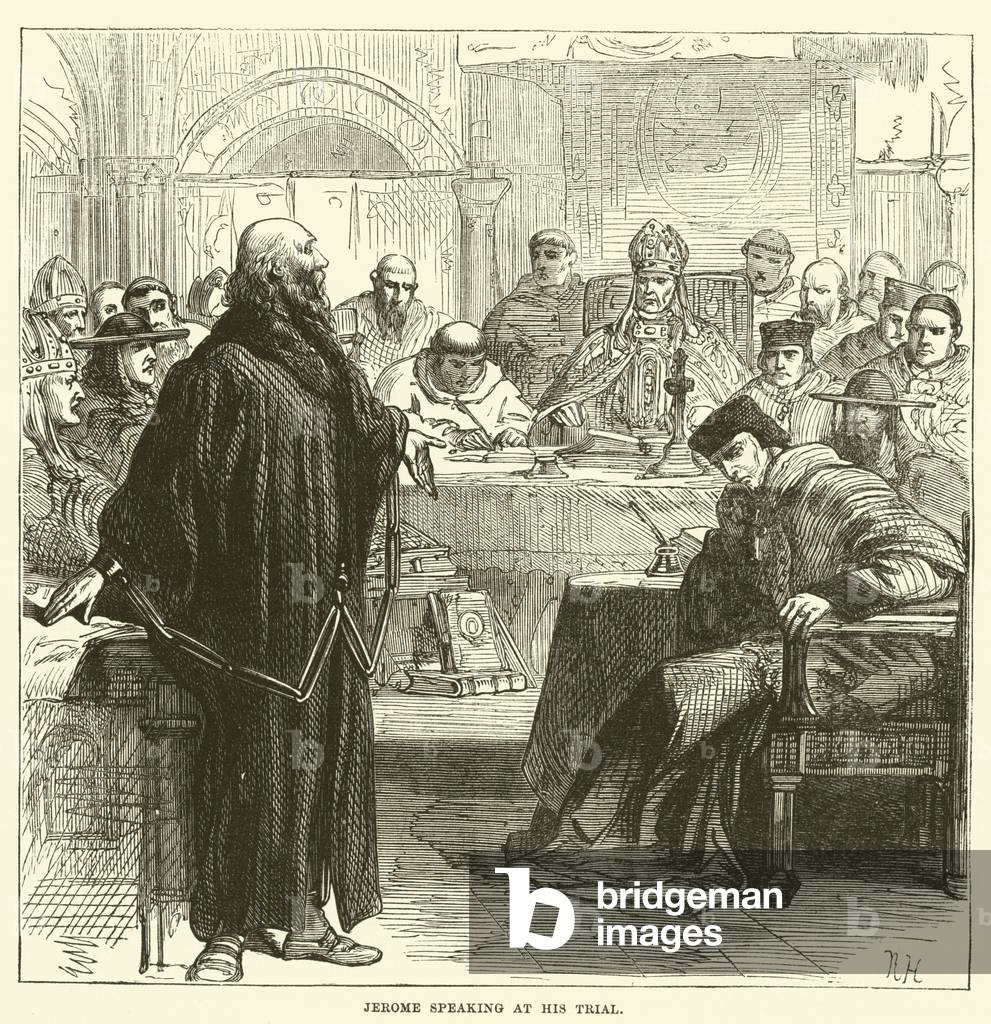 Jerome speaking at his Trial (engraving)