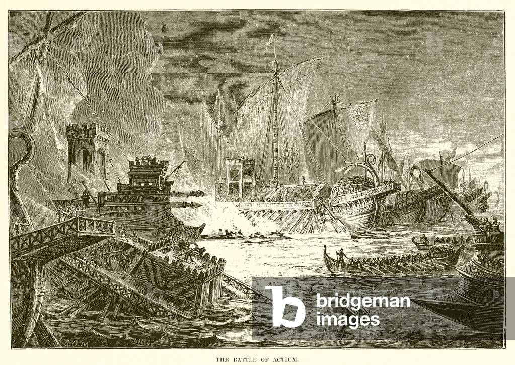 The battle of Actium (engraving)