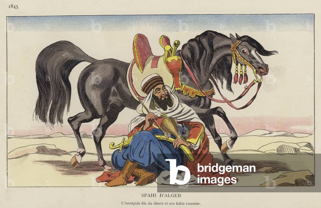 Spahi D'Alger, 1845 (colour litho)
