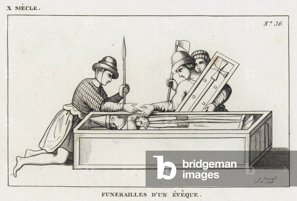 X Siecle, Funerailles d'Un Eveque (engraving)