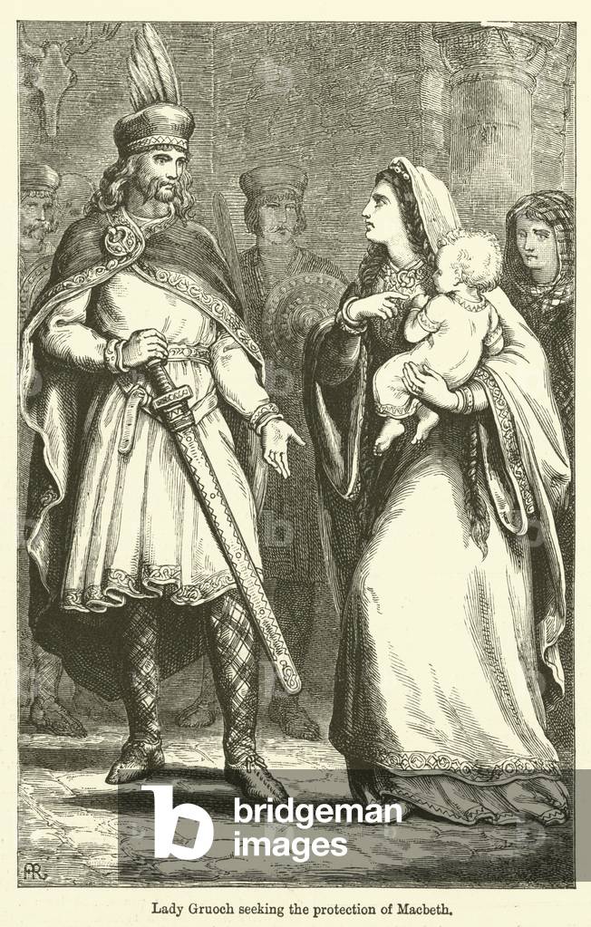 Lady Gruoch seeking the protection of Macbeth (engraving)