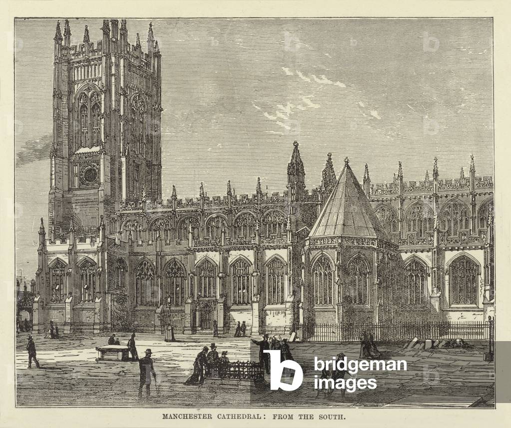 Manchester Cathedral, from the South (engraving)